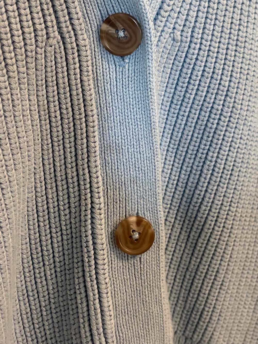 Quince 100% Organic Cotton Fisherman Boxy Cropped Cardigan Sky Blue Medium - Picture 4 of 7